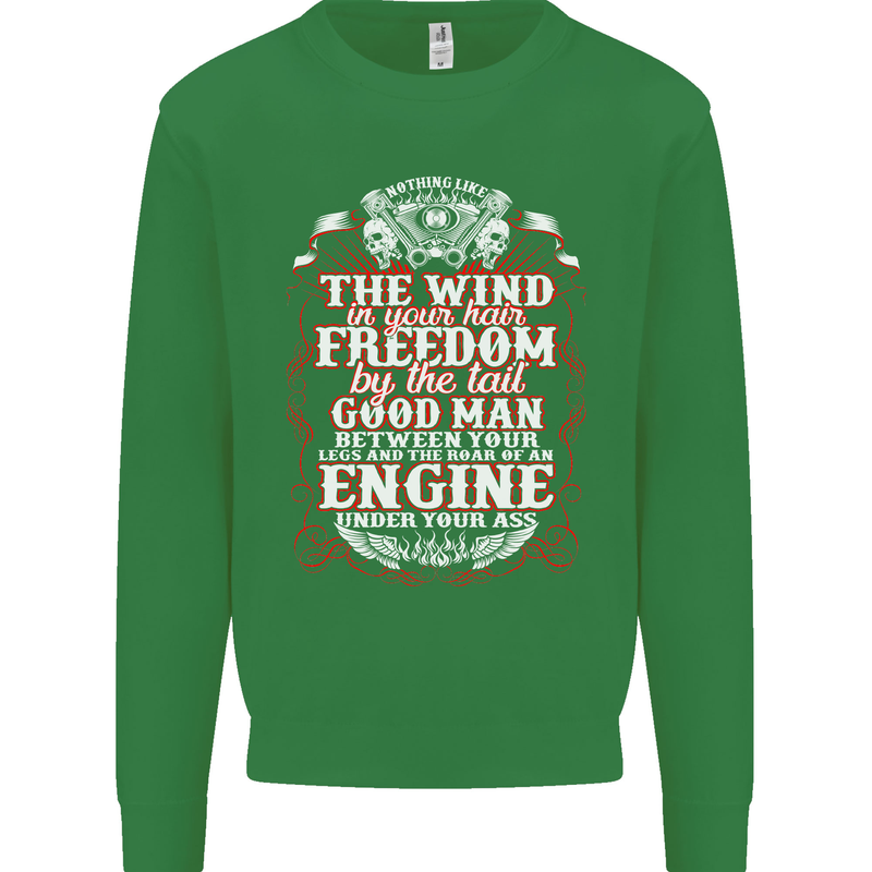 The Wind In Your Hair Funny Biker Motorbike Mens Sweatshirt Jumper Irish Green