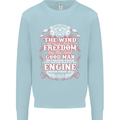 The Wind In Your Hair Funny Biker Motorbike Mens Sweatshirt Jumper Light Blue