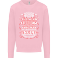 The Wind In Your Hair Funny Biker Motorbike Mens Sweatshirt Jumper Light Pink