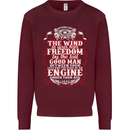 The Wind In Your Hair Funny Biker Motorbike Mens Sweatshirt Jumper Maroon