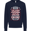 The Wind In Your Hair Funny Biker Motorbike Mens Sweatshirt Jumper Navy Blue