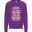 The Wind In Your Hair Funny Biker Motorbike Mens Sweatshirt Jumper Purple