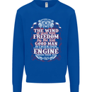 The Wind In Your Hair Funny Biker Motorbike Mens Sweatshirt Jumper Royal Blue