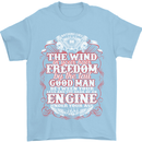 The Wind In Your Hair Funny Biker Motorbike Mens T-Shirt Cotton Gildan Light Blue