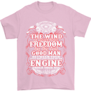The Wind In Your Hair Funny Biker Motorbike Mens T-Shirt Cotton Gildan Light Pink