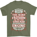 The Wind In Your Hair Funny Biker Motorbike Mens T-Shirt Cotton Gildan Military Green