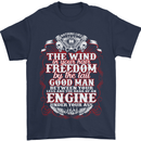 The Wind In Your Hair Funny Biker Motorbike Mens T-Shirt Cotton Gildan Navy Blue