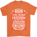 The Wind In Your Hair Funny Biker Motorbike Mens T-Shirt Cotton Gildan Orange