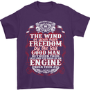 The Wind In Your Hair Funny Biker Motorbike Mens T-Shirt Cotton Gildan Purple