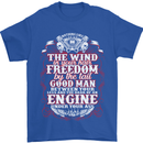 The Wind In Your Hair Funny Biker Motorbike Mens T-Shirt Cotton Gildan Royal Blue