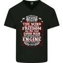 The Wind In Your Hair Funny Biker Motorbike Mens V-Neck Cotton T-Shirt Black