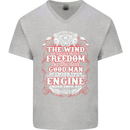 The Wind In Your Hair Funny Biker Motorbike Mens V-Neck Cotton T-Shirt Sports Grey