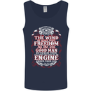 The Wind In Your Hair Funny Biker Motorbike Mens Vest Tank Top Navy Blue