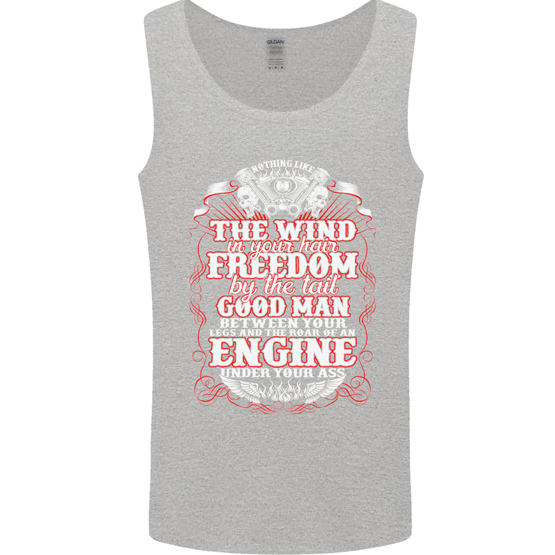 The Wind In Your Hair Funny Biker Motorbike Mens Vest Tank Top Sports Grey