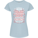 The Wind In Your Hair Funny Biker Motorbike Womens Petite Cut T-Shirt Light Blue