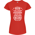 The Wind In Your Hair Funny Biker Motorbike Womens Petite Cut T-Shirt Red