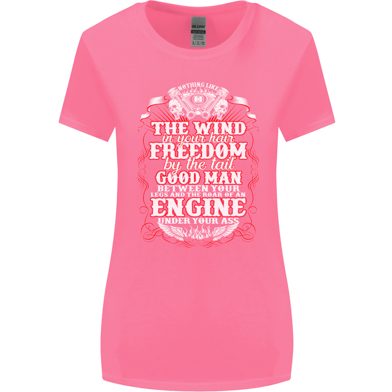 The Wind In Your Hair Funny Biker Motorbike Womens Wider Cut T-Shirt Azalea