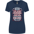 The Wind In Your Hair Funny Biker Motorbike Womens Wider Cut T-Shirt Navy Blue