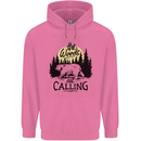 The Woods Calling Camping Trekking Bear Childrens Kids Hoodie Azalea