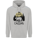 The Woods Calling Camping Trekking Bear Childrens Kids Hoodie Sports Grey