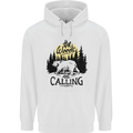 The Woods Calling Camping Trekking Bear Childrens Kids Hoodie White