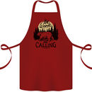 The Woods Calling Camping Trekking Bear Cotton Apron 100% Organic Maroon