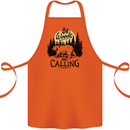 The Woods Calling Camping Trekking Bear Cotton Apron 100% Organic Orange