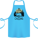 The Woods Calling Camping Trekking Bear Cotton Apron 100% Organic Turquoise