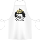 The Woods Calling Camping Trekking Bear Cotton Apron 100% Organic White