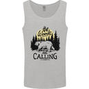 The Woods Calling Camping Trekking Bear Mens Vest Tank Top Sports Grey