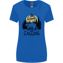 The Woods Calling Camping Trekking Bear Womens Wider Cut T-Shirt Royal Blue