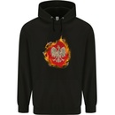 The of Polish Flag Fire Effect Poland Childrens Kids Hoodie Black