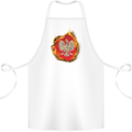 The of Polish Flag Fire Effect Poland Cotton Apron 100% Organic White