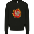 The of Polish Flag Fire Effect Poland Kids Sweatshirt Jumper Black