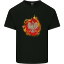 The of Polish Flag Fire Effect Poland Kids T-Shirt Childrens Black
