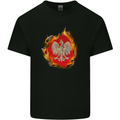 The of Polish Flag Fire Effect Poland Mens Cotton T-Shirt Tee Top Black