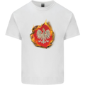 The of Polish Flag Fire Effect Poland Mens Cotton T-Shirt Tee Top White