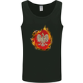 The of Polish Flag Fire Effect Poland Mens Vest Tank Top Black
