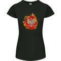 The of Polish Flag Fire Effect Poland Womens Petite Cut T-Shirt Black