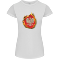 The of Polish Flag Fire Effect Poland Womens Petite Cut T-Shirt White