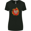 The of Polish Flag Fire Effect Poland Womens Wider Cut T-Shirt Black