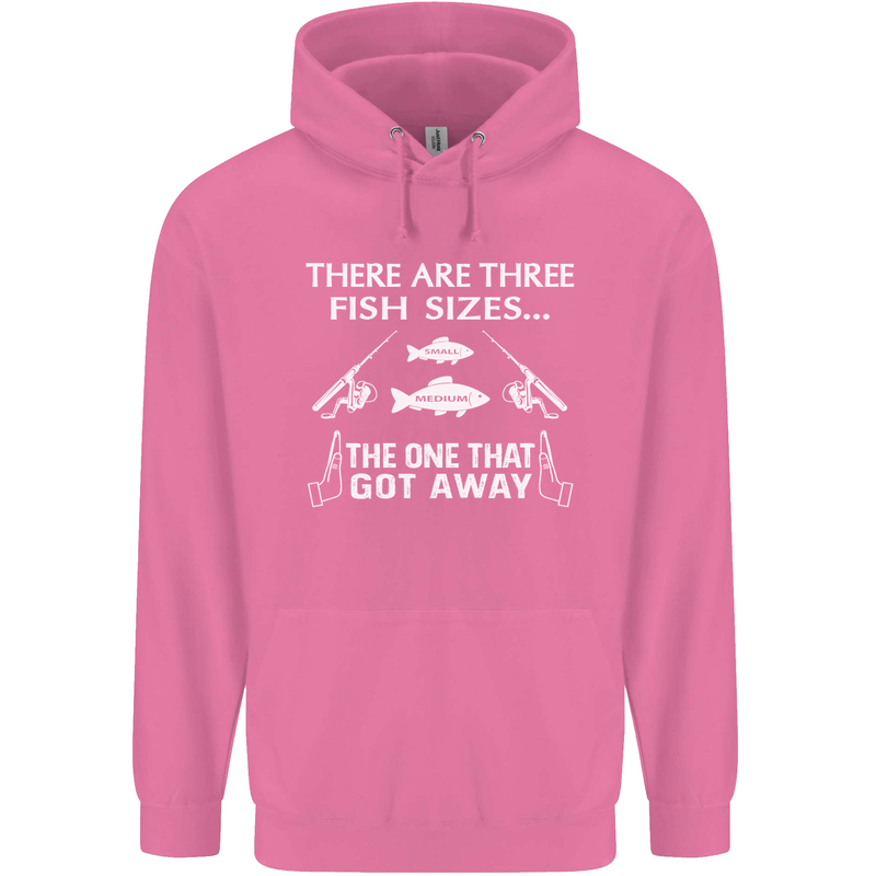There Are Three Fish Sizes Funny Fishing Childrens Kids Hoodie Azalea