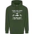 There Are Three Fish Sizes Funny Fishing Childrens Kids Hoodie Forest Green