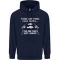There Are Three Fish Sizes Funny Fishing Childrens Kids Hoodie Navy Blue