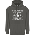 There Are Three Fish Sizes Funny Fishing Childrens Kids Hoodie Storm Grey