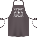There Are Three Fish Sizes Funny Fishing Cotton Apron 100% Organic Dark Grey