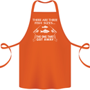 There Are Three Fish Sizes Funny Fishing Cotton Apron 100% Organic Orange