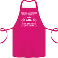 There Are Three Fish Sizes Funny Fishing Cotton Apron 100% Organic Pink