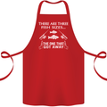 There Are Three Fish Sizes Funny Fishing Cotton Apron 100% Organic Red