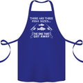 There Are Three Fish Sizes Funny Fishing Cotton Apron 100% Organic Royal Blue